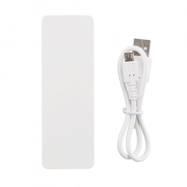 Logo trade promotional giveaways picture of: 2.500 mAh powerbank, white