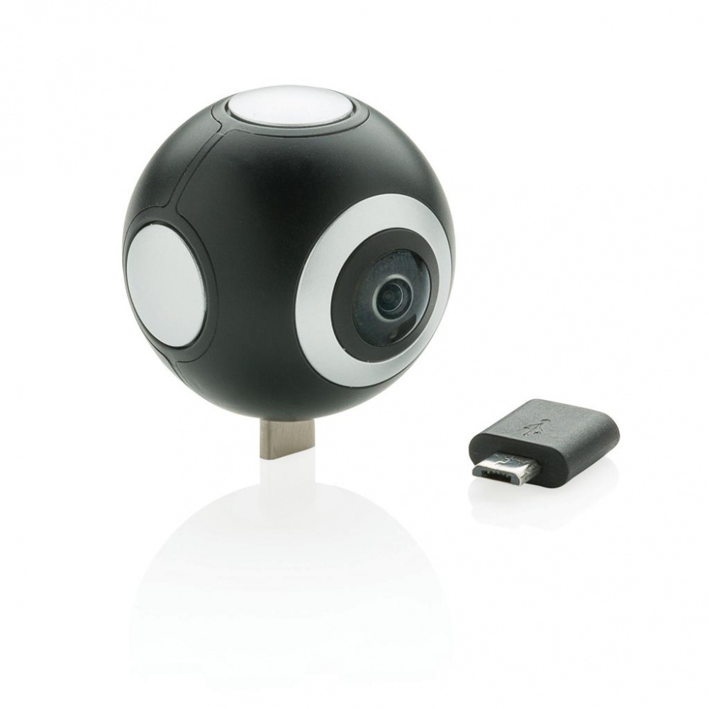 Logo trade promotional merchandise image of: Dual lens 360° photo and video camera