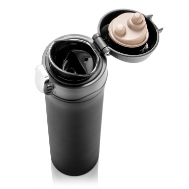 Logotrade advertising products photo of: Easy lock vacuum flask, black/black