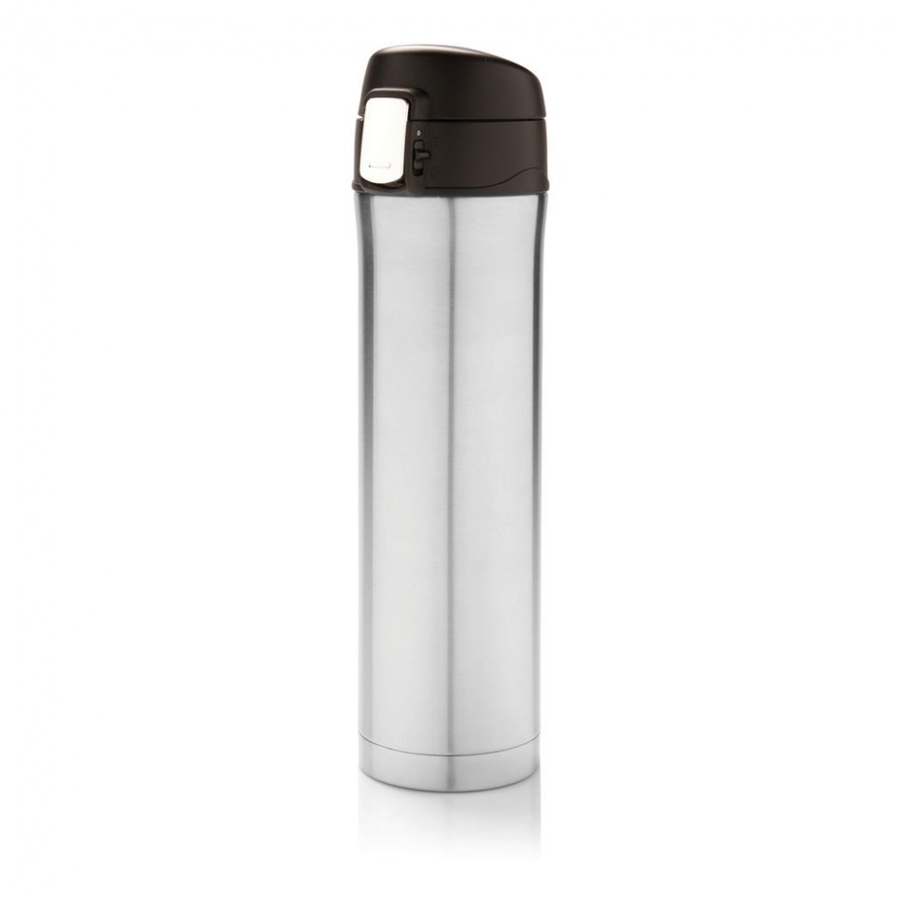 Logotrade advertising product picture of: Easy lock vacuum flask, silver/black
