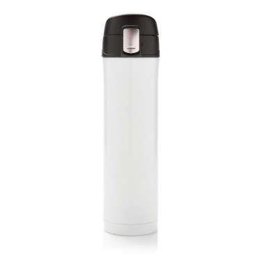 Logotrade promotional gift picture of: Easy lock vacuum flask, white/black