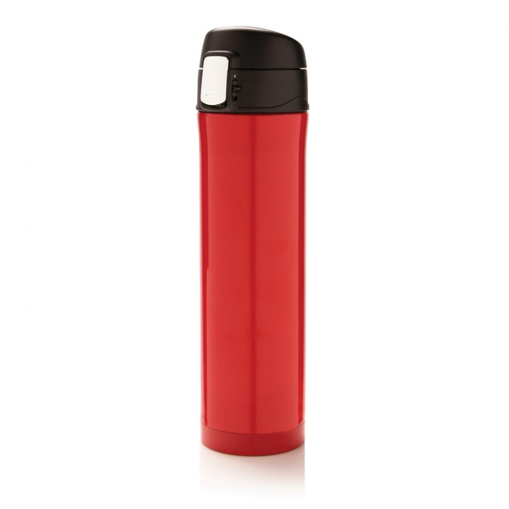 Logo trade promotional merchandise photo of: Easy lock vacuum flask, red/black
