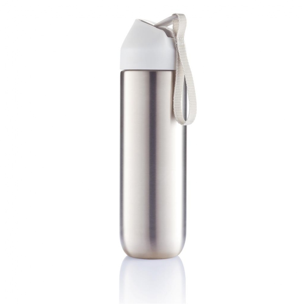 Logo trade corporate gifts picture of: Neva water bottle metal 500ml, white