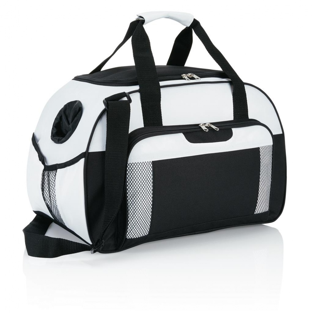 Logo trade business gifts image of: Supreme weekend bag, white/black