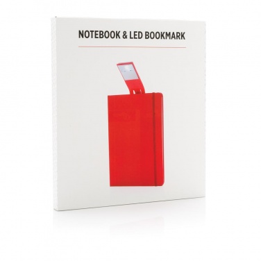 Logo trade promotional products image of: A5 Notebook & LED bookmark, red
