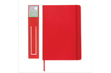 Logo trade advertising products image of: A5 Notebook & LED bookmark, red