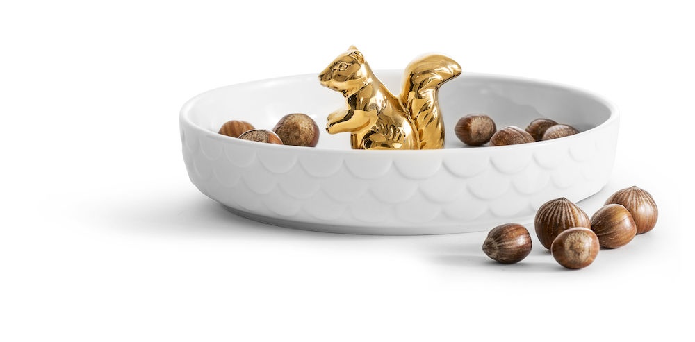 Logo trade advertising products image of: Squirrel serving bowl, gold-colour Ø 19 cm