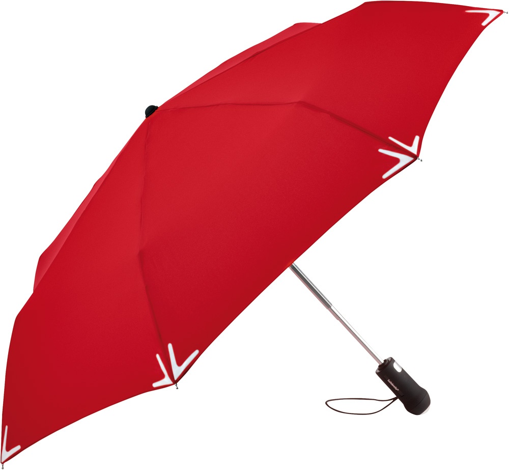Logo trade business gift photo of: AOC mini umbrella Safebrella® LED 5471, Red