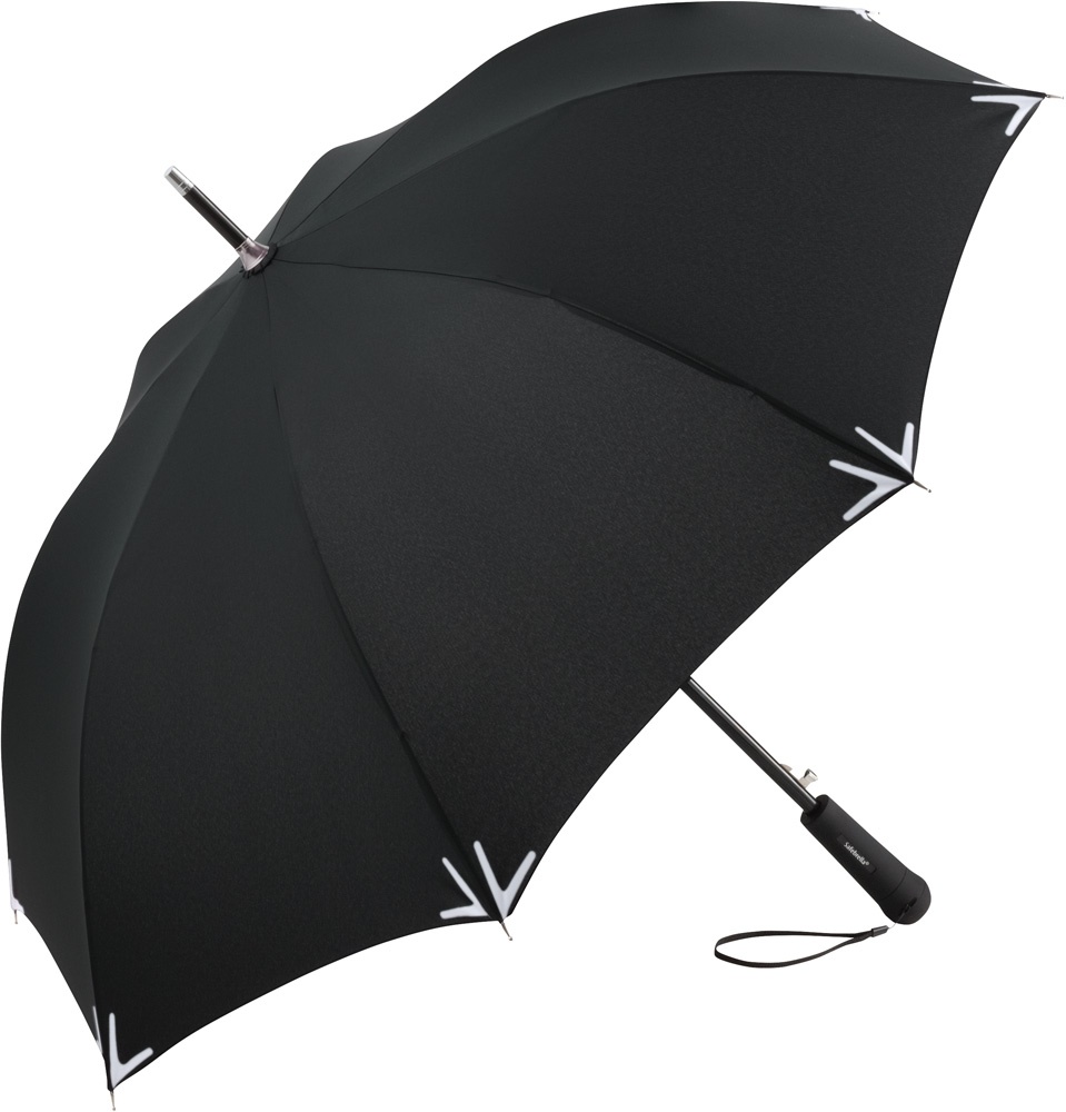 Logo trade promotional items image of: AC regular umbrella Safebrella® LED, Black