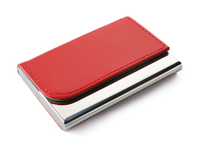 Logo trade promotional items image of: Business card holder TIVAT, Red
