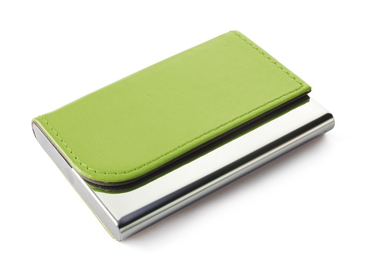 Logo trade advertising products image of: Business card holder TIVAT, Green