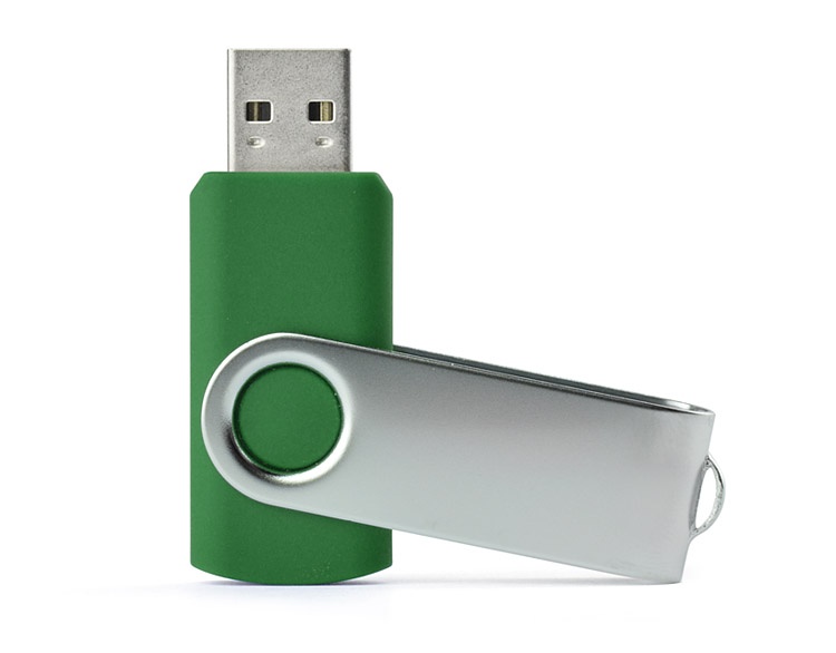 Logo trade promotional item photo of: USB flash drive TWISTER 8 GB, Green