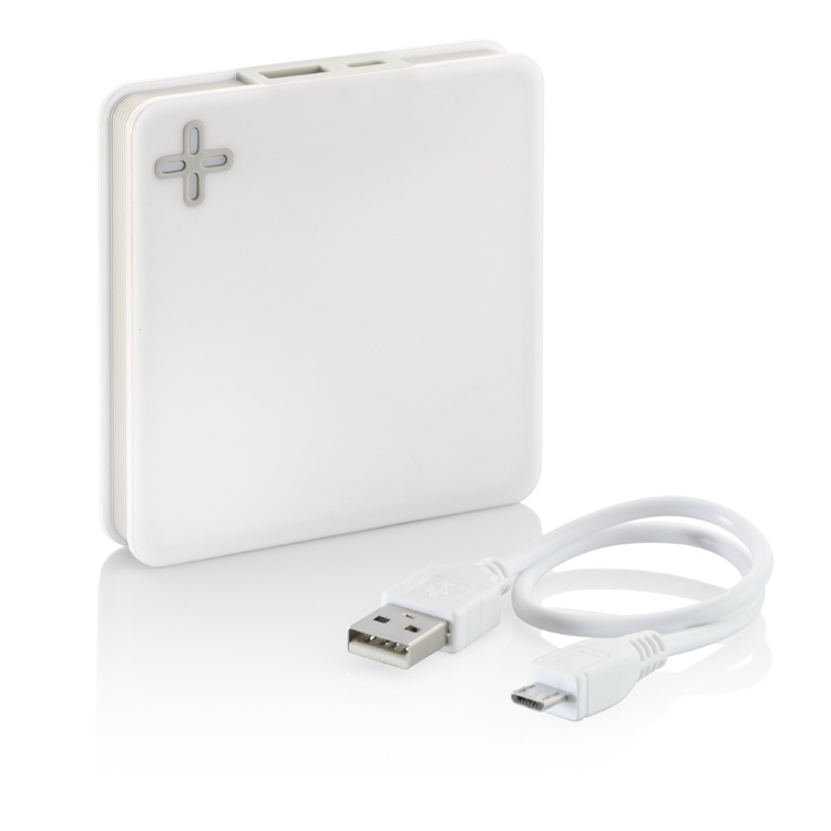 Logo trade promotional item photo of: Power bank MAIS 5200 mAh, White