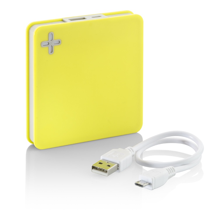 Logo trade promotional merchandise image of: Power bank MAIS 5200 mAh, Yellow