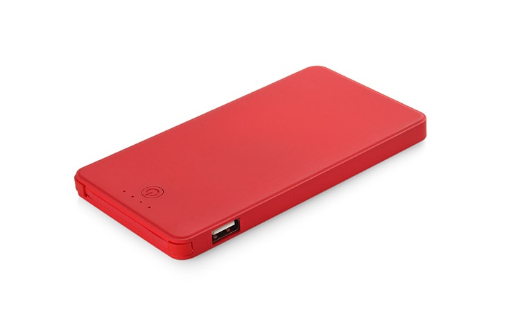 Logo trade promotional gifts image of: Power bank VIVID 4000 mAh, Red