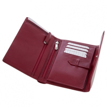 Logo trade promotional giveaway photo of: Mauro Conti leather wallet for women, red