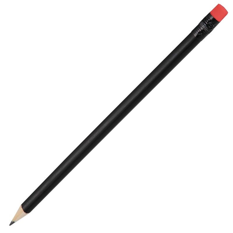 Logo trade promotional products picture of: Wooden pencil, red/black
