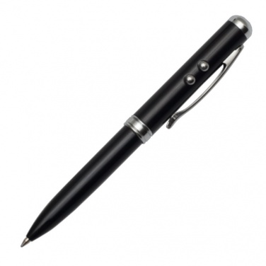 Logo trade promotional products picture of: Supreme ballpen with laser pointer - 4 in 1, black