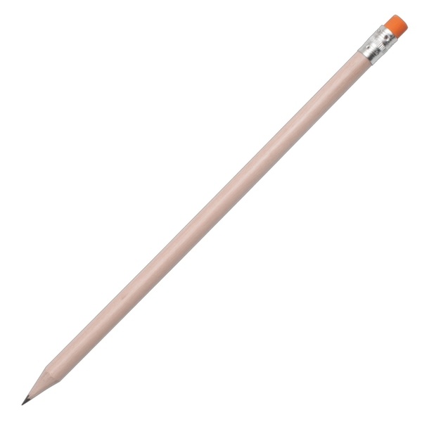 Logo trade advertising product photo of: Wooden pencil, orange/ecru