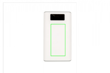 Logo trade promotional gift photo of: 10.000 mAh powerbank with display, white