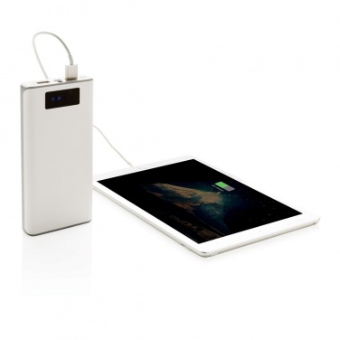 Logotrade promotional items photo of: 20.000 mAh powerbank with display, white