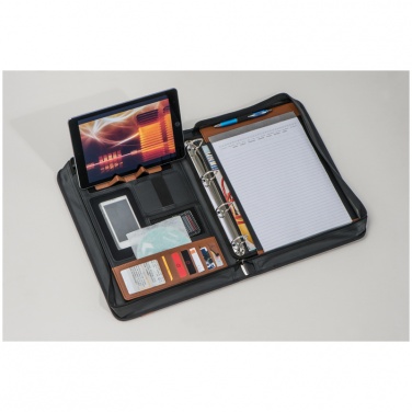 Logo trade corporate gift photo of: DIN A4 conference folder with ring binder, brown