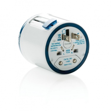 Logotrade corporate gifts photo of: Travel Blue world travel adapter, white