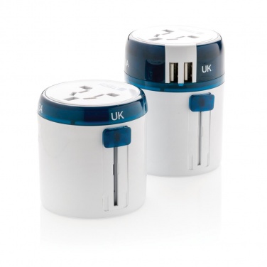 Logotrade promotional merchandise photo of: Travel Blue world travel adapter, white