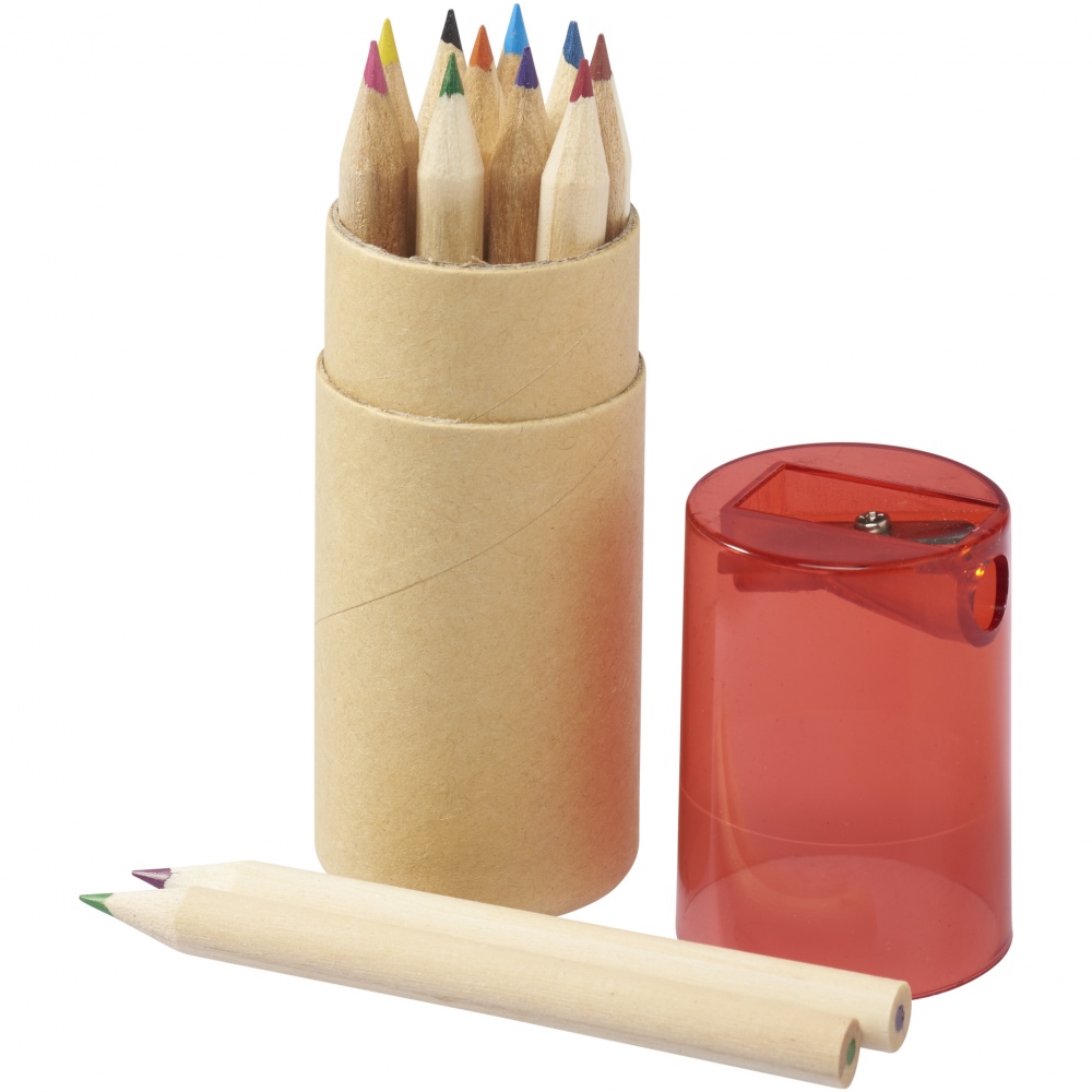 Logotrade promotional gift picture of: Pencil set, 12-piece, red
