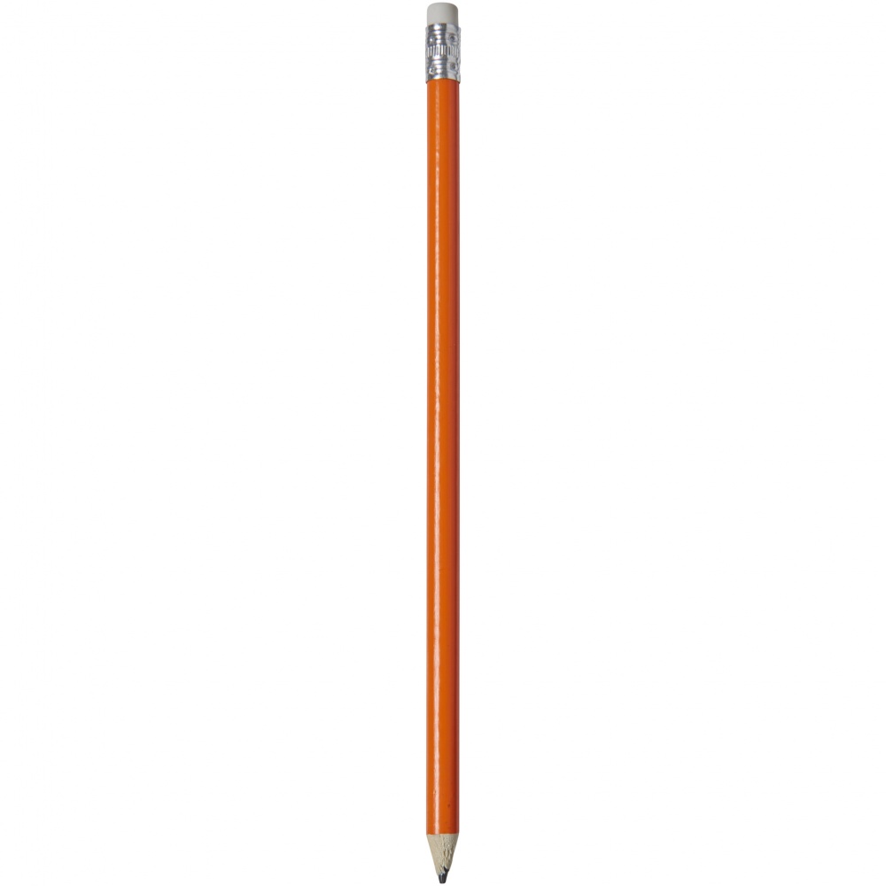 Logo trade promotional giveaways image of: Alegra pencil with coloured barrel, orange
