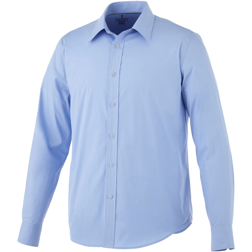 Logo trade promotional giveaways image of: Hamell long sleeve shirt, blue
