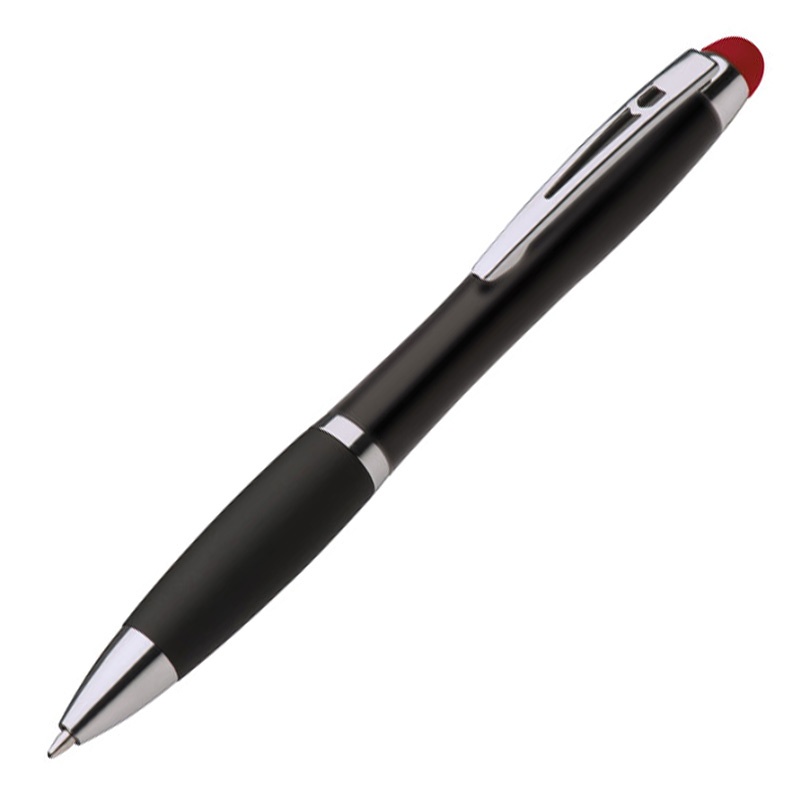 Logo trade corporate gifts image of: Light up touch pen for engraving LA NUCIA, Red
