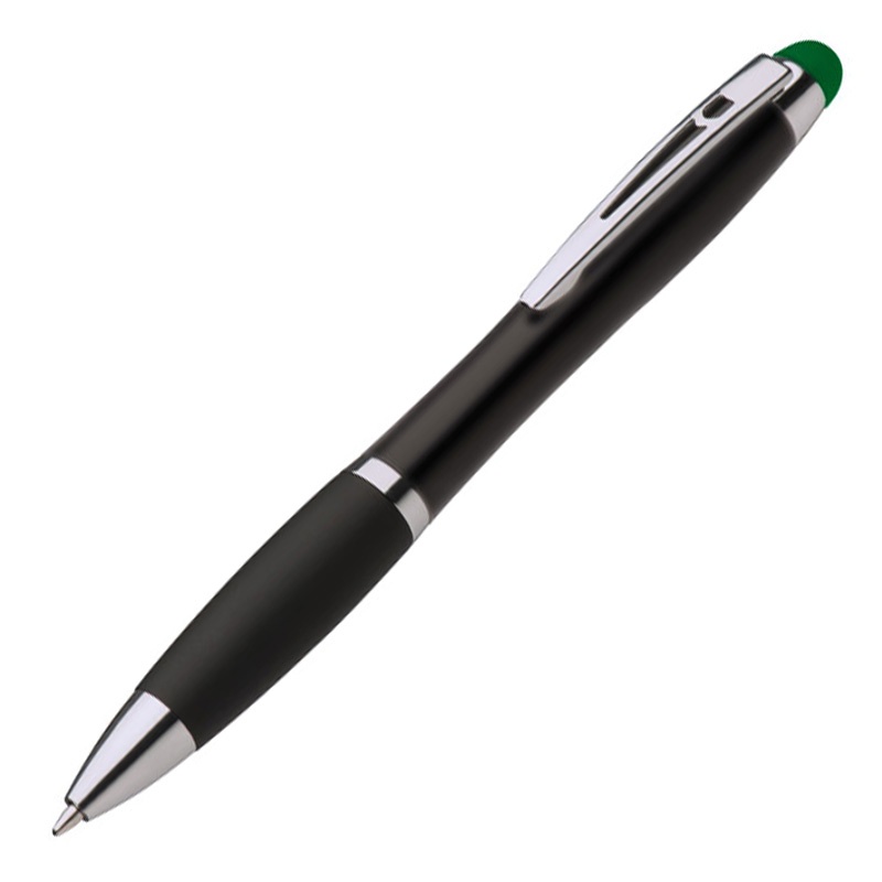 Logotrade promotional merchandise image of: Light up touch pen for engraving LA NUCIA, Green
