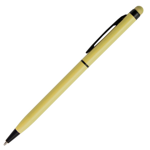 Logo trade promotional products image of: Touch Top ballpen, yellow