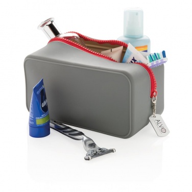 Logo trade promotional products picture of: Leak proof silicon toiletry bag, grey
