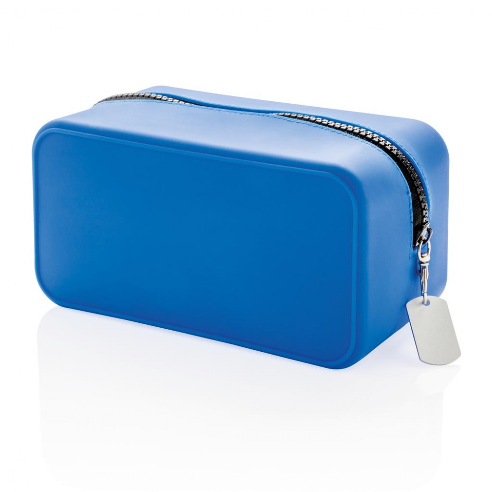 Logo trade advertising products image of: Leak proof silicon toiletry bag, blue