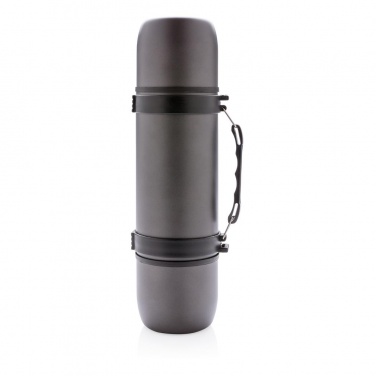 Logotrade promotional giveaway picture of: Swiss Peak vacuum flask with 2 cups, grey