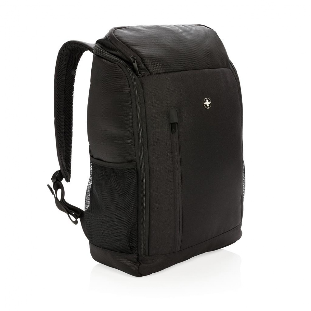 Logotrade promotional gift image of: Swiss Peak RFID easy access 15" laptop backpack, Black