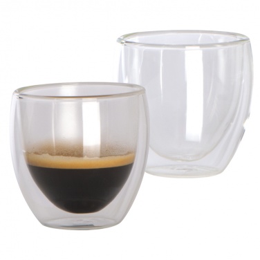 Logotrade promotional item image of: Set of 2 double-walled espresso cups, transparent