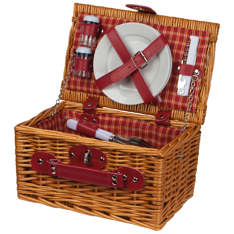 Logotrade promotional giveaway picture of: Picnic basket with cutlery, brown