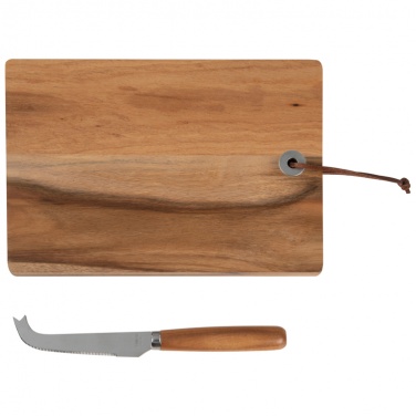 Logo trade promotional products image of: Wooden board with cheese knife