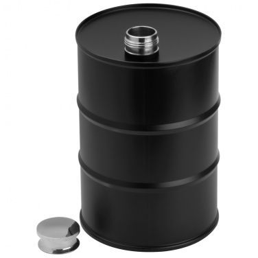 Logo trade promotional merchandise photo of: Hip flask barrel, black