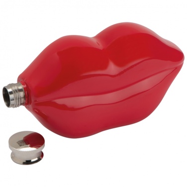 Logotrade corporate gift image of: Lip shaped hip flask, deep red