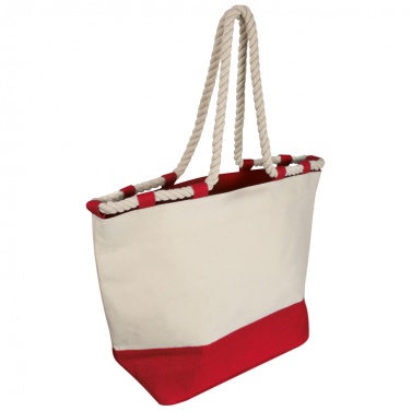 Logo trade promotional gift photo of: Beach bag with drawstring, red/natural white