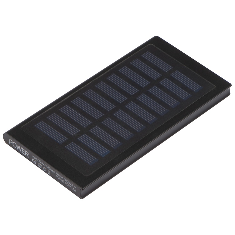 Logotrade corporate gifts photo of: Solar powerbank - 8000 mAh, black