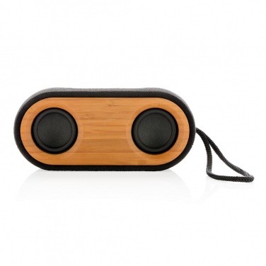 Logo trade business gifts image of: Bamboo X double speaker, black