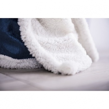 Logo trade business gift photo of: Blanket fleece, navy/white