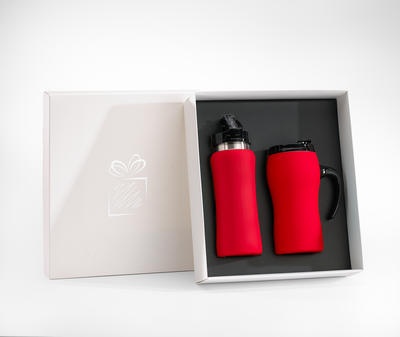Logo trade advertising products picture of: THERMAL MUG & WATER BOTTLE SET, red