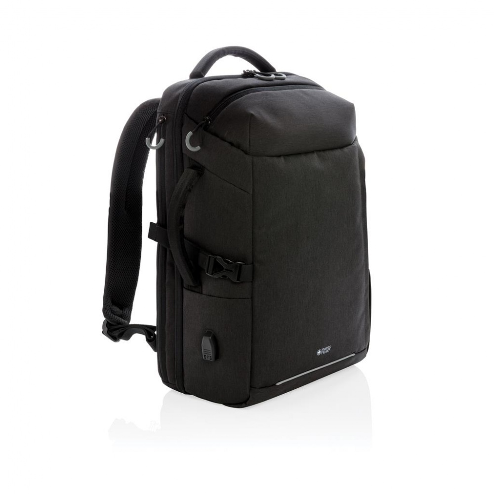 Logo trade promotional gift photo of: Swiss Peak XXL weekend travel backpack with RFID and USB, black