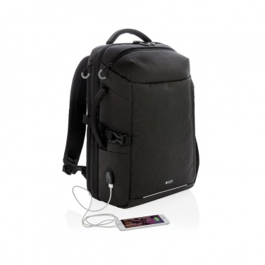 Logo trade promotional item photo of: Swiss Peak XXL weekend travel backpack with RFID and USB, black